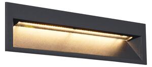 Modern fekete süllyesztett fali lámpa 28 cm LED-del IP65 - Mert