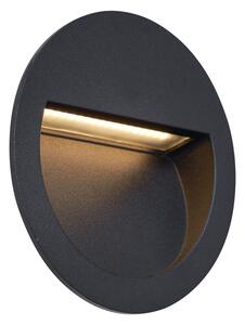 Modern fekete süllyesztett fali lámpa LED-del, IP65 - Gem