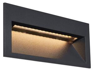 Modern Süllyesztett Fali Lámpa Fekete 16cm LED-del IP65 - Mert