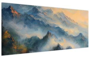 Kép - Festett hegyi táj (120x50 cm)