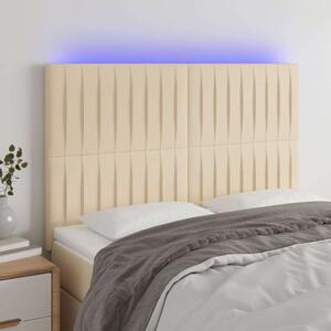 VidaXL krémszínű szövet LED-es fejtámla 144x5x118/128 cm