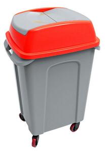 Hippo Billenős Szelektív hulladékgyűjtő szemetes,műanyag, piros, 70L