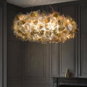 Slamp Clizia Mama Non lógó világítás, Ø 78 cm, arany/átlátszó, dimmelhető, Sárgaréz / arany, Nappali / Étkező, Műanyag, Dizájn