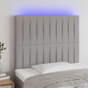 VidaXL világosszürke szövet LED-es fejtámla 100x5x118/128 cm