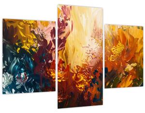 Kép - Absztrakt festmény a virágokról (90x60 cm)