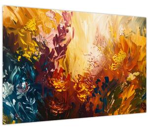 Kép - Absztrakt festmény a virágokról (90x60 cm)