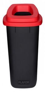 Plafor Sort szelektív hulladékgyűjtő, szemetes 90L fekete/piros