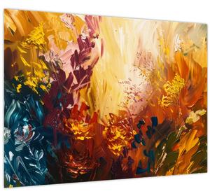 Kép - Absztrakt festmény a virágokról (70x50 cm)