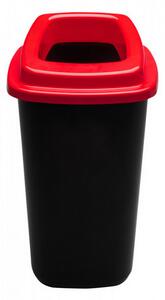 Plafor Sort szelektív hulladékgyűjtő, szemetes 45L fekete/piros