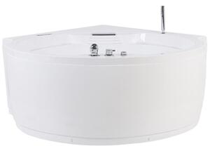 Fehér whirlpool masszázskád LED világítással és Bluetooth hangszóróval 181 x 150 cm MILANO