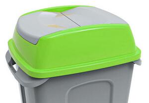 Hippo hulladékgyűjtő szemetes fedél, műanyag, zöld, 50L