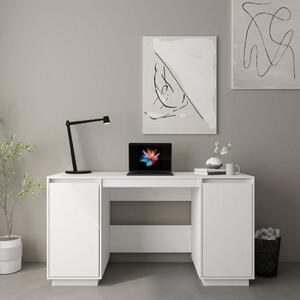 VidaXL Fehér Íróasztal - 140x50x75 cm - Több Tárolóval