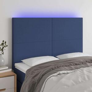 VidaXL Kék Szövet LED Ágyfejtámla - 144x5x118/128cm