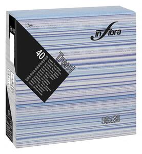 Infibra szalvéta 38x38cm Trend Traccia kék 40 lapos (18 csomag/karton)