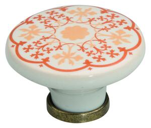 Marella Design gomb Bosa porcelán krémszínű/virág