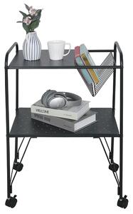 KONDELA Mozgatható kisasztal, többfunkciós, fém/műanyag, fekete, KORETE