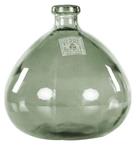 Kerek üveg váza, újrahasznosított üvegből, 23 cm, zöld - BULLE DE SAVON
