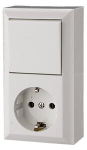 GAO 0314H Business Line IP20 földelt aljzat és váltókapcsoló, csatlakozóaljzat és váltókapcsoló kombináció, beltéri, 230 V~ / 50 Hz / 16/10 A, fehér