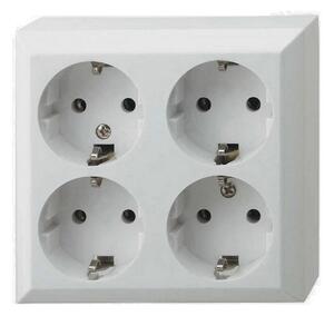 GAO 0313H Business Line IP20 4 férőhelyes földelt aljzat, 4 férőhelyes földelt csatlakozóaljzat, beltéri, 230 V~ / 50 Hz / 16 A, fehér