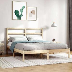 VidaXL tömör fa ágykeret 135 x 190 cm (4FT6 Double)