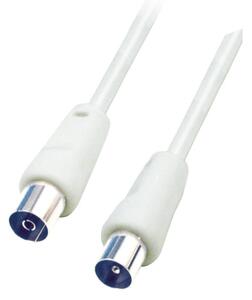 HOME RF 1 koax kábel, dugó-aljzat, dupla árnyékolás, 1,5m, fehér
