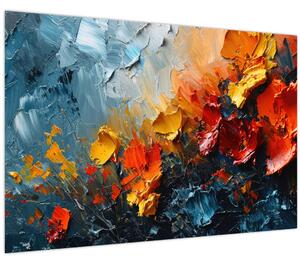Kép - Virágok absztrakt festménye III. (90x60 cm)