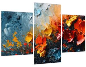 Kép - Virágok absztrakt festménye III. (90x60 cm)