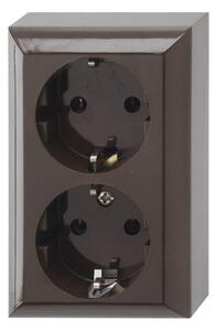 GAO 0510076777 Business Line IP20, 2 férőhelyes földelt csatlakozóaljzat, beltéri, 230 V~ /50 Hz / 16 A, barna