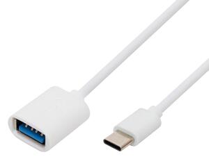 HOME USBC OTG kábel, USB-C dugó, USB-A aljzat, kétirányú, 16cm, 2,1A, 480 Mbps