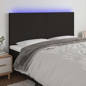 VidaXL fekete szövet LED-es fejtámla 160x5x118/128 cm