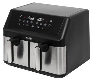 HOME HGAF29 duplakosaras forrólevegős sütő, 2 x 4,5L, 2000 W, digitális vezérlés, 8 féle üzemmód