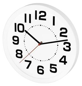 HOME AWC250WH fali óra, üveg előlap, kontrasztos, jól leolvasható számlap, 1xAA elem tápellátás, átmérő 250mm