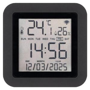 HOME HSTHR távirányító, hő- és páratartalom mérő, óra, LCD kijelző, Smart Life, Tuya Smart, okos otthon, telefonos értesítés, automatizálás, eszközvezérlés, riasztás, USB tápellátás
