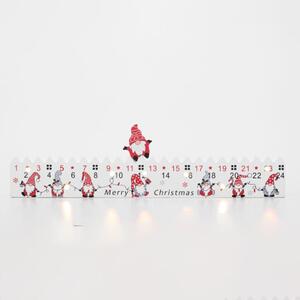 HOME KLW25 LED-es adventi naptár, 7db LED világítás, fa alapanyag, elemes tápellátás, beltéri kivitel