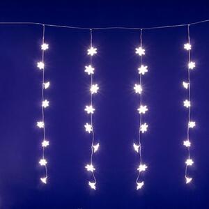 HOME KAF50WW LED-es hópehely fényfüggöny, 1,35 m, 50 db melegfehér LED, hálózati tápellátás, beltéri kivitel
