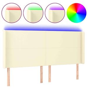 VidaXL krémszínű műbőr LED-es fejtámla 203x16x118/128 cm