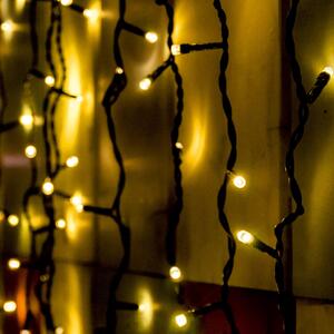 HOME KSF 204/WW LED-es fényfüggöny, 2x2 m / 204 db melegfehér LED, állófényű, fekete vezeték, sorolható, kül- és beltéri kivitel