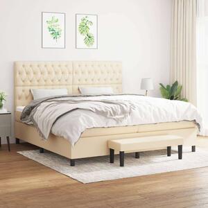 VidaXL Krémszínű Ágy 200x200 cm - Zsebrugós Matraccal