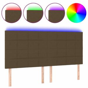 VidaXL sötétbarna szövet LED-es fejtámla 200x5x118/128 cm