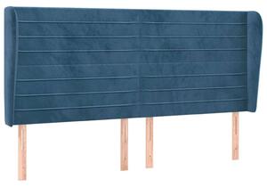 VidaXL Bársony Fejtámla Szárnyakkal - Sötétkék - 203x128cm