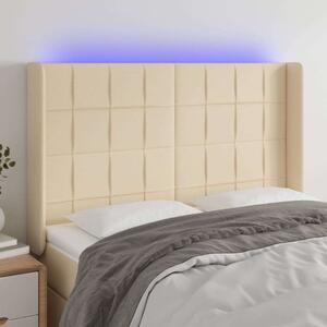VidaXL krémszínű szövet LED-es fejtámla 147x16x118/128 cm