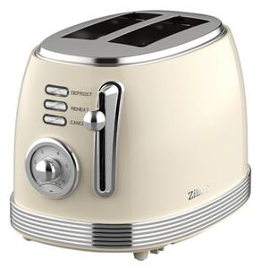 Zilan ZLN1191 retró kenyérpirító, 850 W, 6 fokozat, 2 szeletes, STOP funkció, morzsatálca, bézs