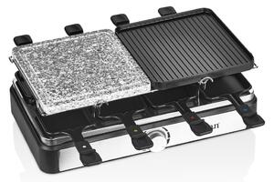 Zilan ZLN8863 raclette grill, 1400 W, 2 az 1-ben, alumínium sütőlap, tapadásmentes bevonat, hőfokszabályozó, kiegészítők