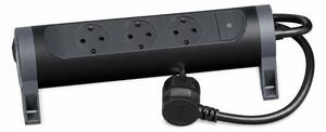 Legrand 694528 elosztósor, max. 3680 W, IP20, 1,5 méteres tápkábel, 3 földelt aljzat, fekete