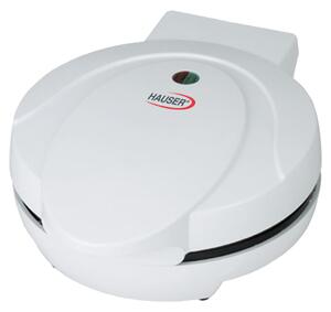 HAUSER ST-637N gofrisütő, max. 800 W, kerek gofri, tapadásmentes bevonat, működést jelző lámpa, fehér színű