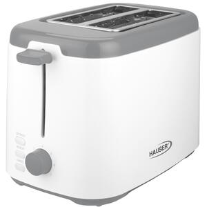 HAUSER T-242 kenyérpirító, 800 W, 2 szeletes, automata szeletkidobás, fokozatmentes pirítás, fehér/szürke színű