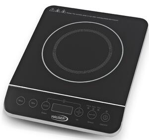 HAUSER IC-2014 indukciós főzőlap, 2000 W, üvegkerámia, LCD kijelző, max. 240 °C, időzítő, gyerekzár, fekete színű