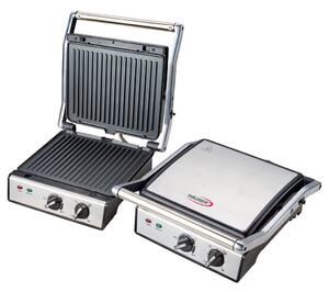 HAUSER CG-420 kontakt grill, 2000 W, tapadásmentes lapok, kivehető sütőlapok, szabályozható hőmérséklet, fekete/inox színű