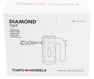 TEMPO-KONDELA DIAMOND TYP 4, kézi mixer, piros, műanyag/fém