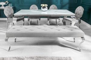 Rococo dizájnos ülőpad, 170 cm, ezüst
